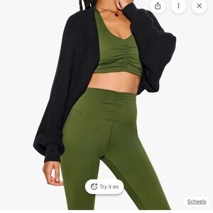 NWT Spiritual Gangster Black Vera Studio Shrug